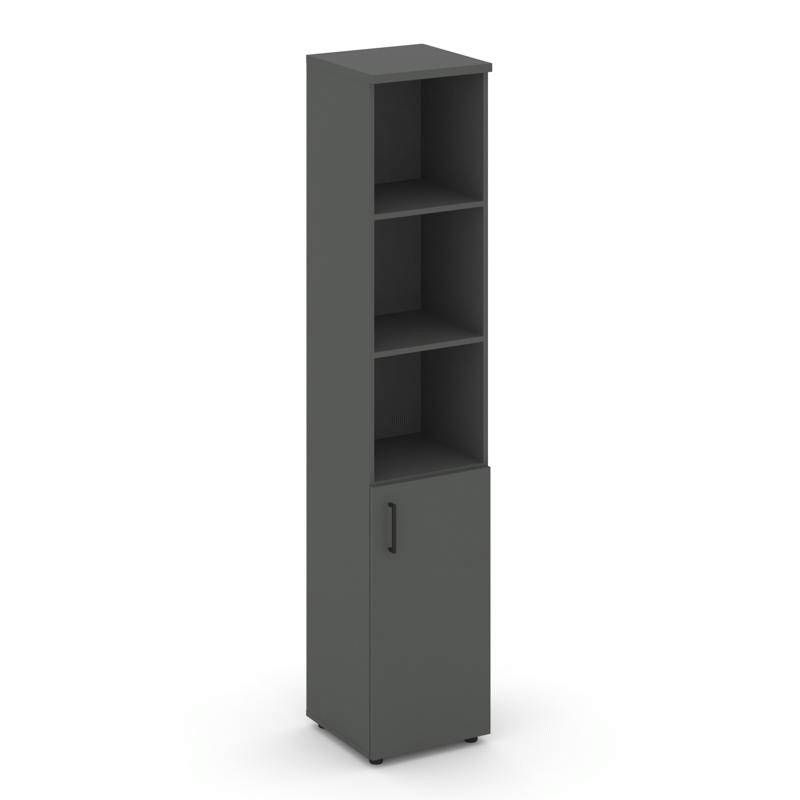 Style Project Шкаф высокий узкий SN.STU.E-101(R) Антрацит/Черный Ручки 400*400*1982