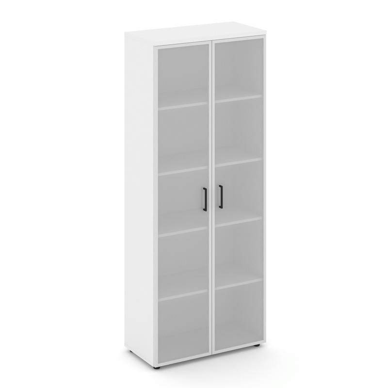 Style Project Шкаф высокий широкий SN.STS.E-109 Белый/Сатин/Черный Ручки 796*400*1982