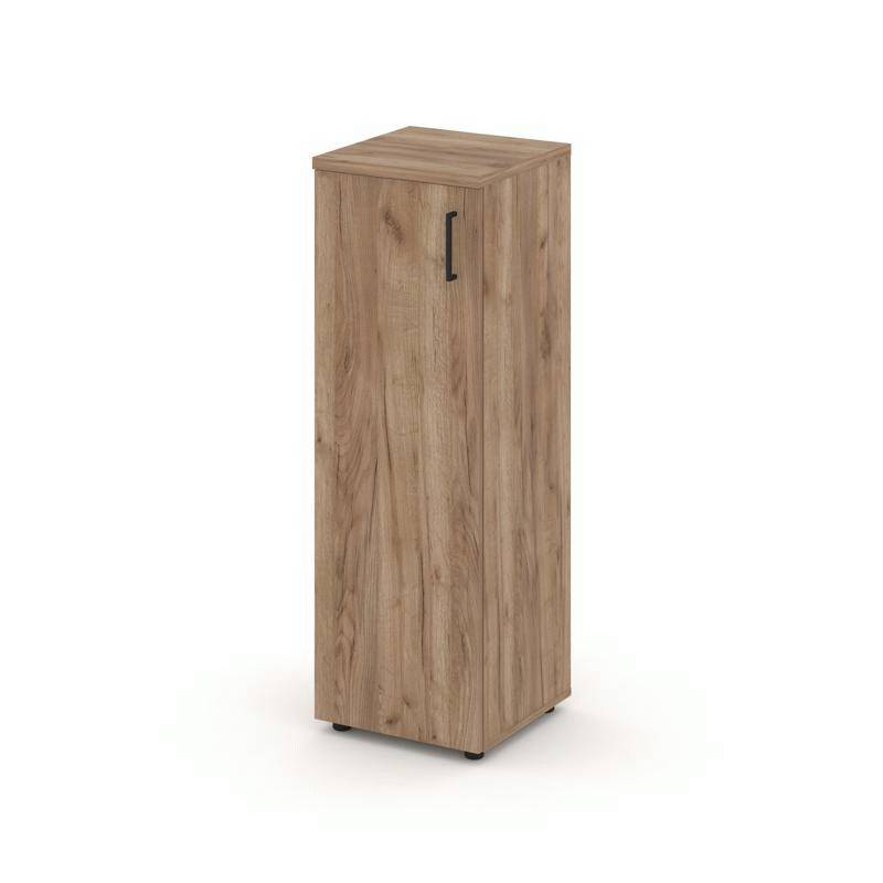 Style Project Шкаф средний узкий SN.STU-204(L) Дуб Табак/Черный Ручки 400*400*1203