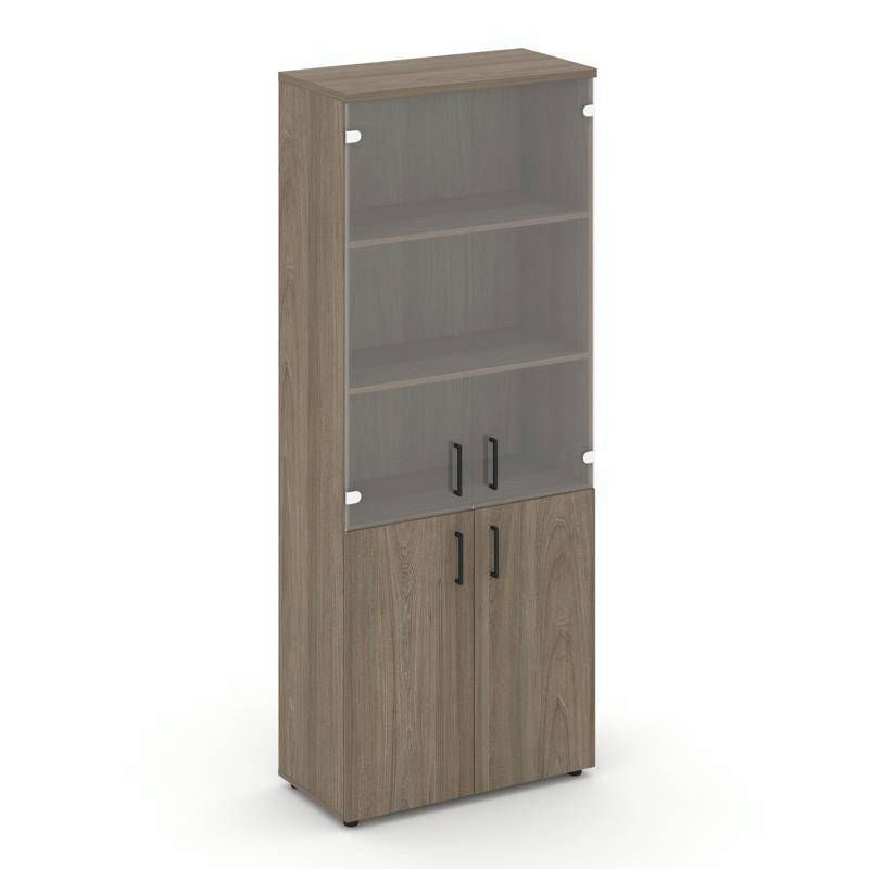 Style Project Шкаф высокий широкий SN.STS-102 Вяз Благородный/Прозрачный/Черный Ручки 796*400*1982