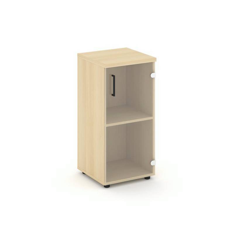 Style Project Шкаф низкий узкий SN.STU.E-302(R) Акация Лорка/Прозрачный/Черный Ручки 400*400*833