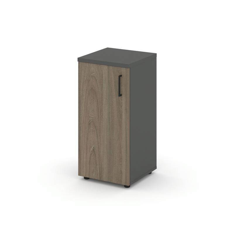 Style Project Шкаф низкий узкий SN.STU-301(L) Антрацит/Вяз Благородный/Черный Ручки 400*400*833