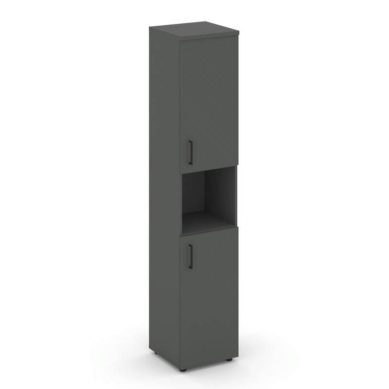 Style Project Шкаф высокий узкий SN.STU-107(R) Антрацит/Черный Ручки 400*400*1982