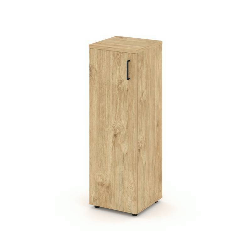 Style Project Шкаф средний узкий SN.STU.E-204(L) Тиквуд Светлый/Черный Ручки 400*400*1203