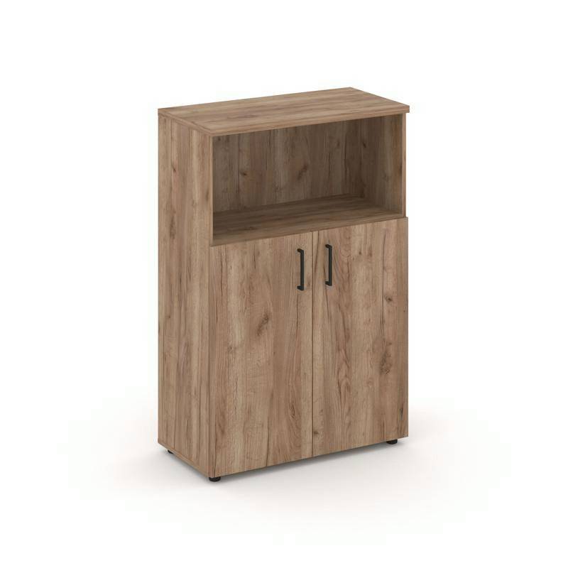 Style Project Шкаф средний широкий SN.STS-201 Дуб Табак/Черный Ручки 796*400*1203