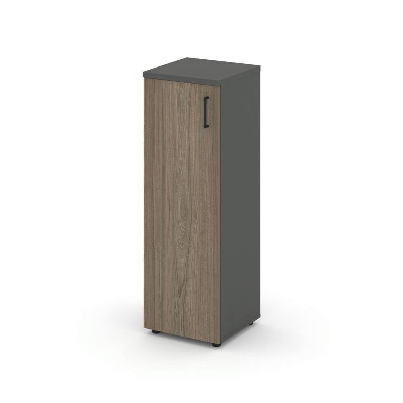 Style Project Шкаф средний узкий SN.STU.E-204(L) Антрацит/Вяз Благородный/Черный Ручки 400*400*1203