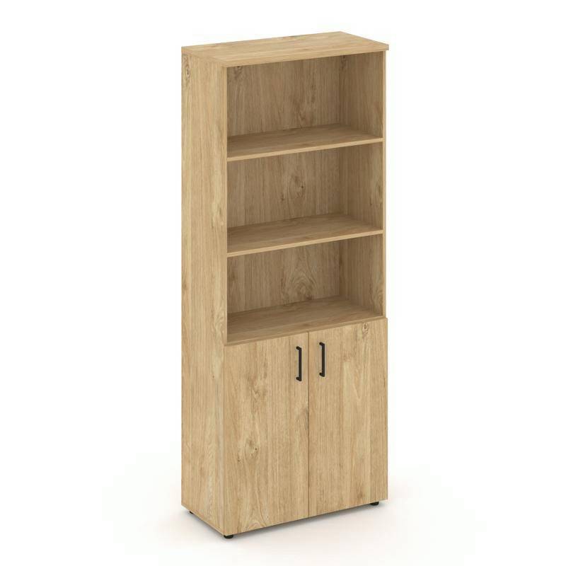 Style Project Шкаф высокий широкий SN.STS.E-101 Тиквуд Светлый/Черный Ручки 796*400*1982