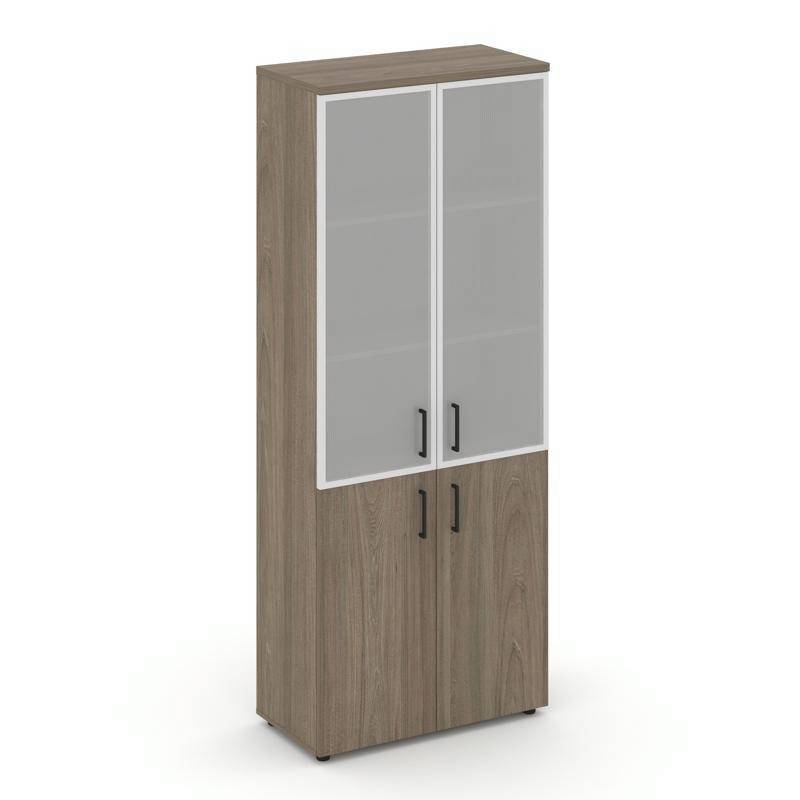 Style Project Шкаф высокий широкий SN.STS-103 Вяз Благородный/Сатин/Черный Ручки 796*400*1982