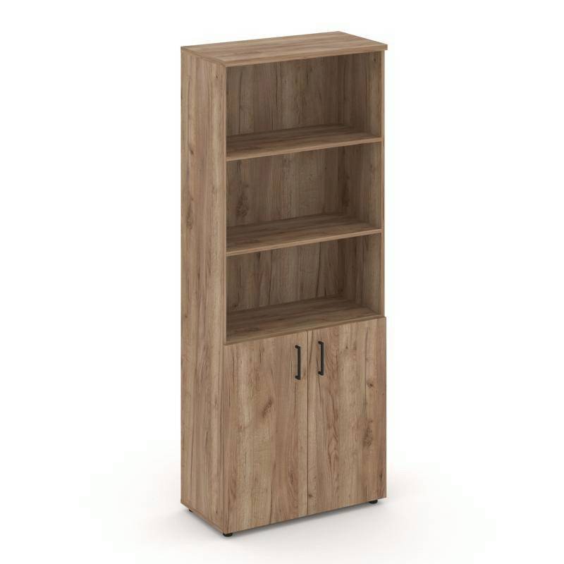 Style Project Шкаф высокий широкий SN.STS.E-101 Дуб Табак/Черный Ручки 796*400*1982
