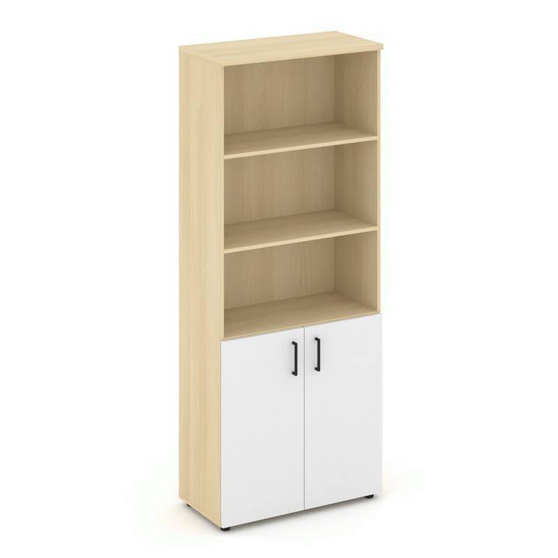 Style Project Шкаф высокий широкий SN.STS.E-101 Акация Лорка/Белый/Черный Ручки 796*400*1982