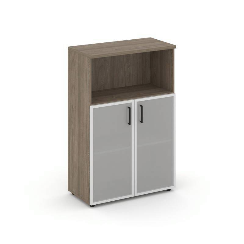 Style Project Шкаф средний широкий SN.STS.E-203 Вяз Благородный/Сатин/Черный Ручки 796*400*1203
