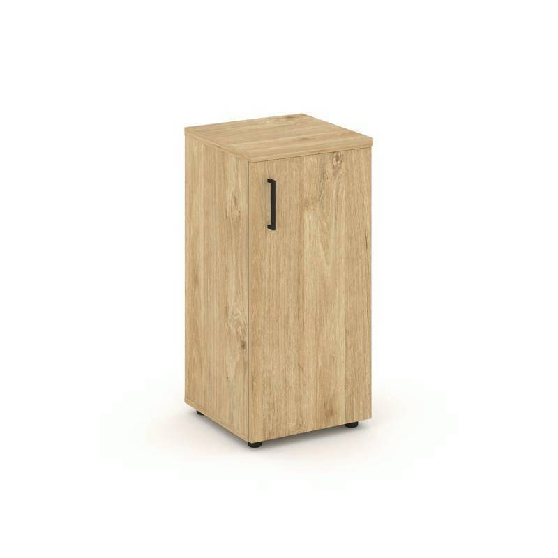 Style Project Шкаф низкий узкий SN.STU-301(R) Тиквуд Светлый/Черный Ручки 400*400*833
