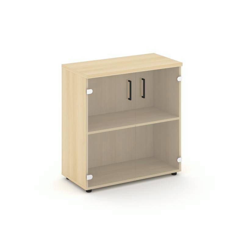 Style Project Шкаф низкий широкий SN.STS.E-302 Акация Лорка/Прозрачный/Черный Ручки 796*400*833