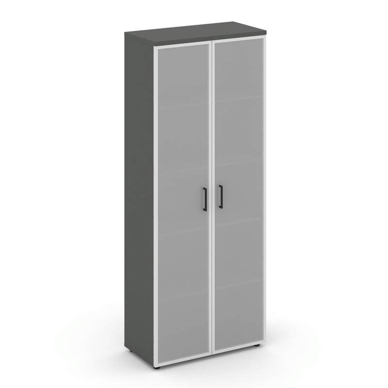 Style Project Шкаф высокий широкий SN.STS-109 Антрацит/Сатин/Черный Ручки 796*400*1982