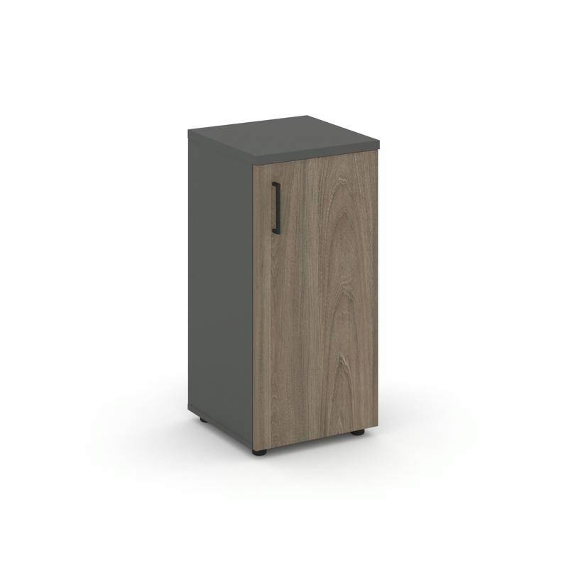 Style Project Шкаф низкий узкий SN.STU-301(R) Антрацит/Вяз Благородный/Черный Ручки 400*400*833