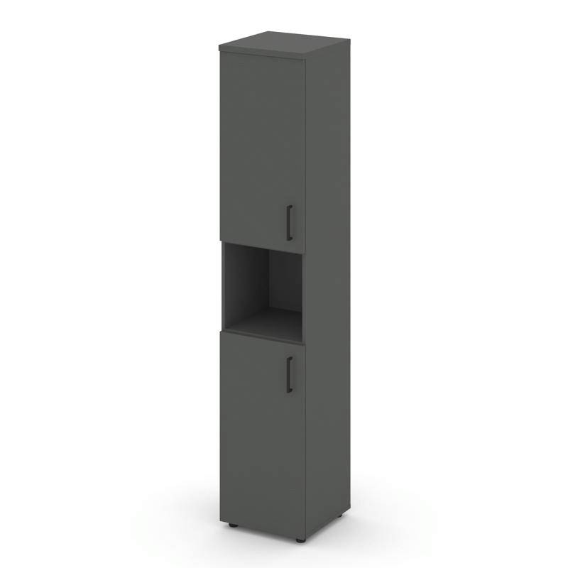 Style Project Шкаф высокий узкий SN.STU.E-107(L) Антрацит/Черный Ручки 400*400*1982