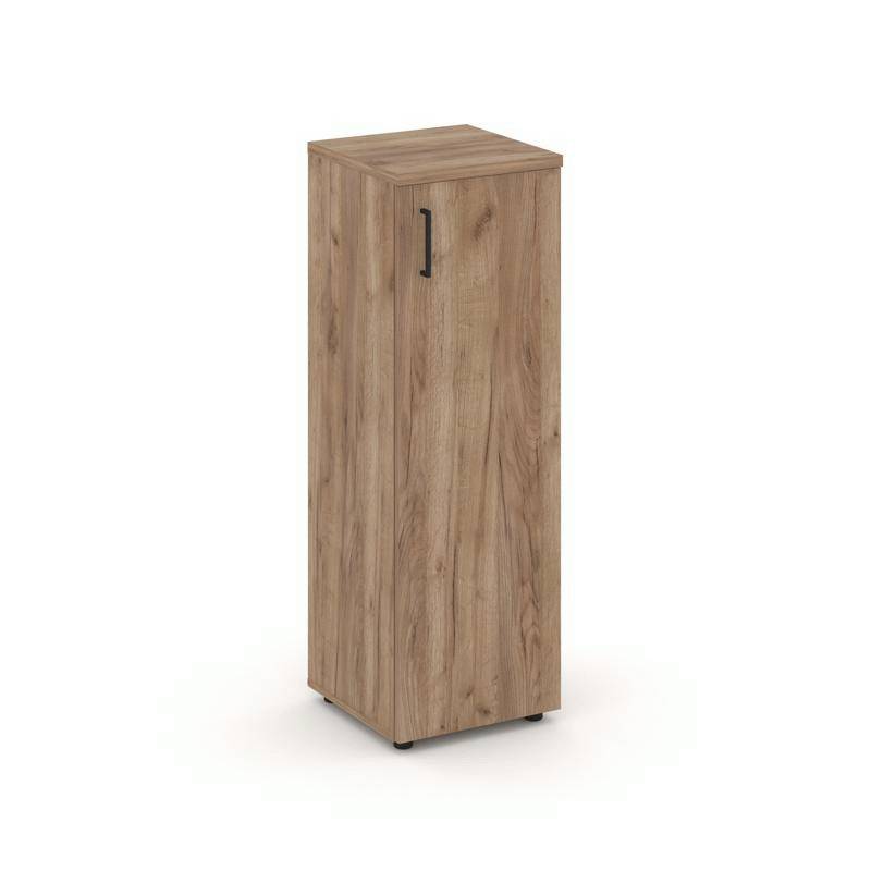 Style Project Шкаф средний узкий SN.STU.E-204(R) Дуб Табак/Черный Ручки 400*400*1203