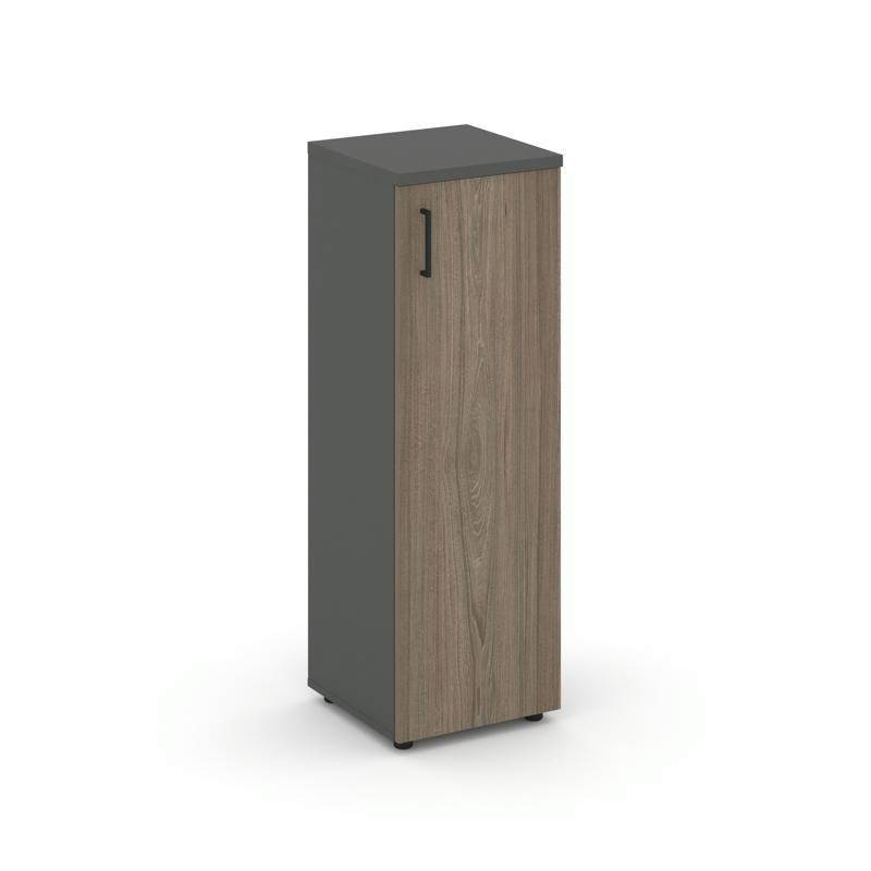 Style Project Шкаф средний узкий SN.STU.E-204(R) Антрацит/Вяз Благородный/Черный Ручки 400*400*1203