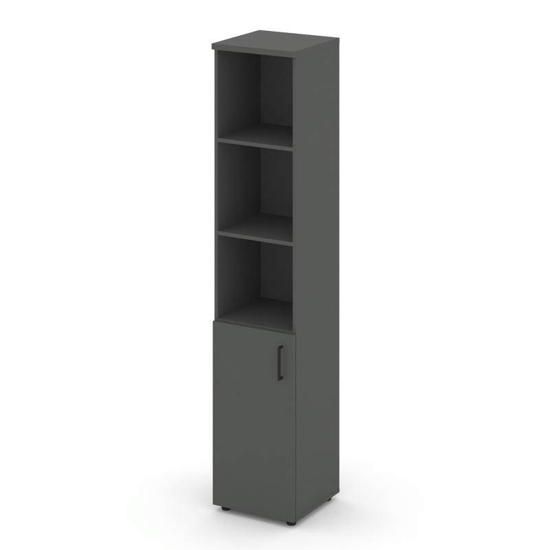 Style Project Шкаф высокий узкий SN.STU.E-101(L) Антрацит/Черный Ручки 400*400*1982