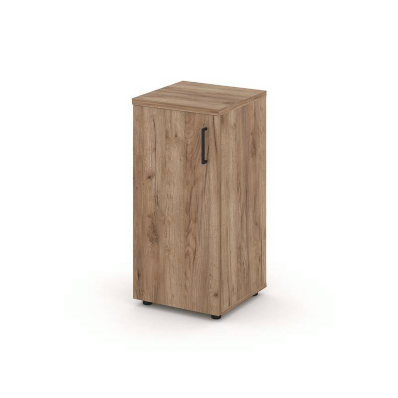 Style Project Шкаф низкий узкий SN.STU.E-301(L) Дуб Табак/Черный Ручки 400*400*833