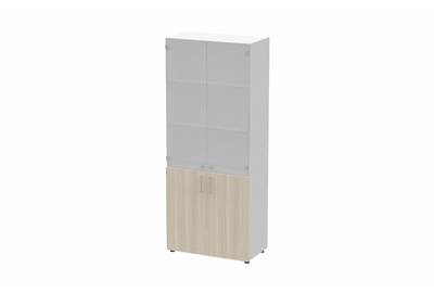 Шкаф комбинированный с белыми стеклянными (без топа) Carre EMHS834BL