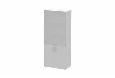 Шкаф комбинированный с белыми стеклянными (без топа) Carre EMHS834BL