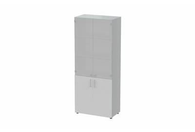 Шкаф комбинированный с белыми стеклянными (без топа) Carre EMHS834BL