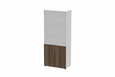 Шкаф комбинированный с белыми стеклянными (без топа) Carre EMHS834BL