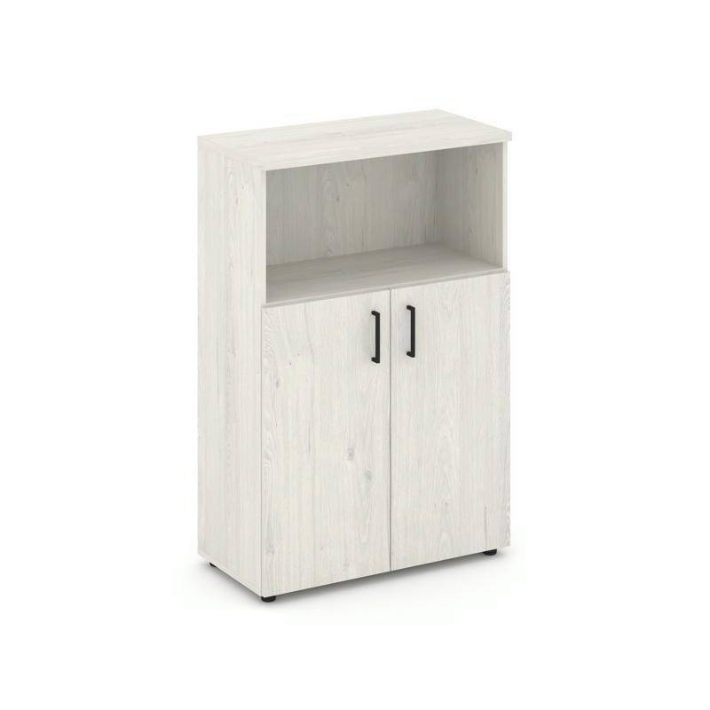 Style Project Шкаф средний широкий SN.STS-201 Дуб Наварра/Черный Ручки 796*400*1203