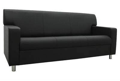Диван офисный Клерк 3 тройной Размер: 190 х 80 см, черный Ecotex 3001