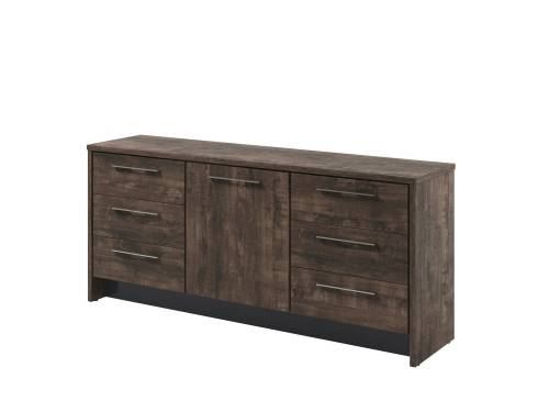 Тумба с дверью и 6 ящиками 2200х520х970 T-13-02L_Дуб Бунратти темный/Антрацит