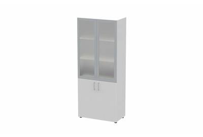 Офисный шкаф комбинированный с матовым стеклом в раме (без топа) Polo OMHS834L