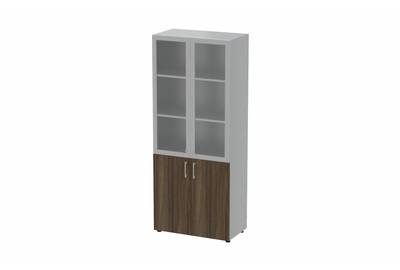 Офисный шкаф комбинированный с матовым стеклом в раме (без топа) Polo OMHS834L