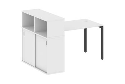 Письменный стол на П-образном м/к с опорным шкафом-купе Metal system quattro 40x40 40БП.РС-СШК-3.2