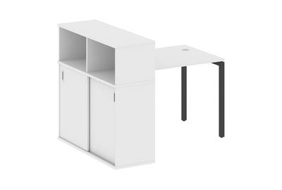 Письменный стол на П-образном м/к с опорным шкафом-купе Metal system quattro 40x40 40БП.РС-СШК-3.1