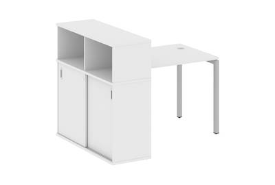 Письменный стол на П-образном м/к с опорным шкафом-купе Metal system quattro 40x40 40БП.РС-СШК-3.1