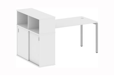 Письменный стол на П-образном м/к с опорным шкафом-купе Metal system quattro 40x40 40БП.РС-СШК-3.3