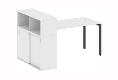 Письменный стол на П-образном м/к с опорным шкафом-купе Metal system quattro 40x40 40БП.РС-СШК-3.3