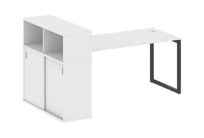 Письменный стол на О-образном м/к с опорным шкафом-купе Metal system quattro 40x40 40БО.РС-СШК-3.4