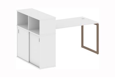 Письменный стол на О-образном м/к с опорным шкафом-купе Metal system quattro 40x40 40БО.РС-СШК-3.3
