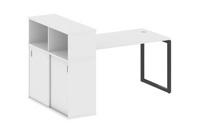 Письменный стол на О-образном м/к с опорным шкафом-купе Metal system quattro 40x40 40БО.РС-СШК-3.3