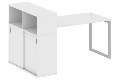 Письменный стол на О-образном м/к с опорным шкафом-купе Metal system quattro 40x40 40БО.РС-СШК-3.3