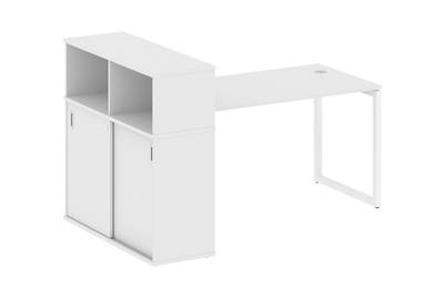 Письменный стол на О-образном м/к с опорным шкафом-купе Metal system quattro 40x40 40БО.РС-СШК-3.3