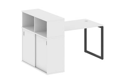 Письменный стол на О-образном м/к с опорным шкафом-купе Metal system quattro 40x40 40БО.РС-СШК-3.2