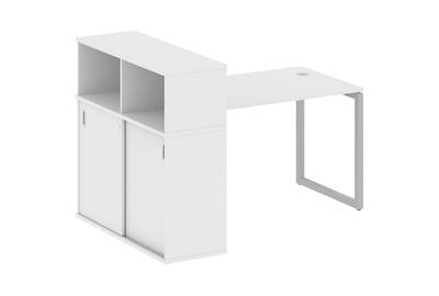 Письменный стол на О-образном м/к с опорным шкафом-купе Metal system quattro 40x40 40БО.РС-СШК-3.2