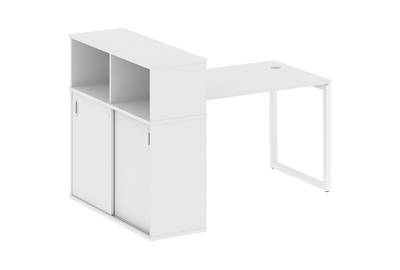 Письменный стол на О-образном м/к с опорным шкафом-купе Metal system quattro 40x40 40БО.РС-СШК-3.2