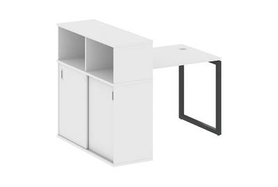 Письменный стол на О-образном м/к с опорным шкафом-купе Metal system quattro 40x40 40БО.РС-СШК-3.1