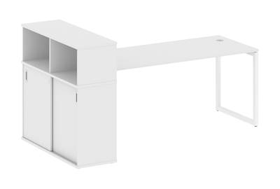 Письменный стол на О-образном м/к с опорным шкафом-купе Metal system quattro 40x40 40БО.РС-СШК-3.5