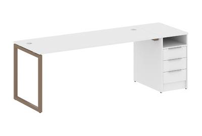 Письменный стол на О-образном м/к с опорной тумбой Metal system quattro 40x40 40БО.РС-СТП -1.5