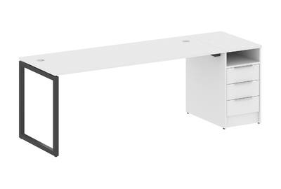 Письменный стол на О-образном м/к с опорной тумбой Metal system quattro 40x40 40БО.РС-СТП -1.5